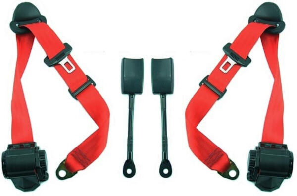 Fabspeed Porsche 964 Carrera Red 3 Point Replacement Seat Belts (1989-1994)