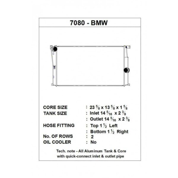 CSF BMW F20/F21/F22/F23/F30/F31/F34 GT/F32/F33/F36 Gran Coupe High Performance Aluminum Radiator - Image 3