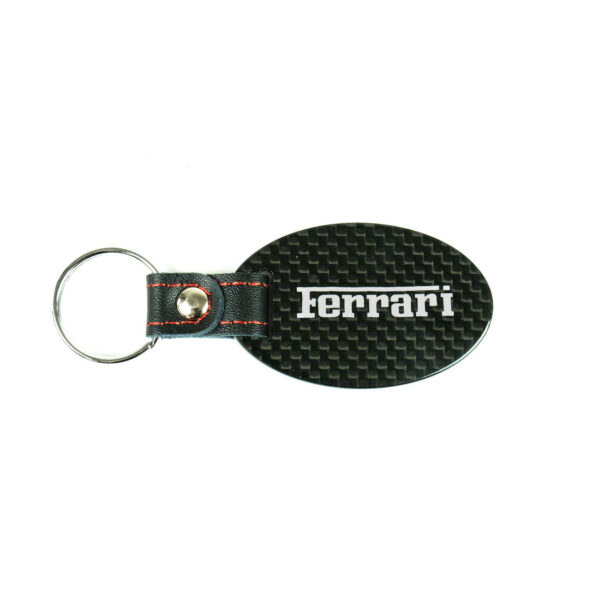 Fabspeed Ferrari Cavallino Silver Carbon Fiber Keyring - Image 4