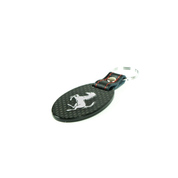 Fabspeed Ferrari Cavallino Silver Carbon Fiber Keyring - Image 2