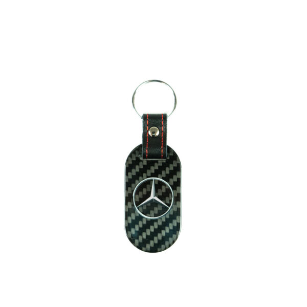 Fabspeed Mercedes Silver Star & Script Carbon Fiber Keyring - Image 3