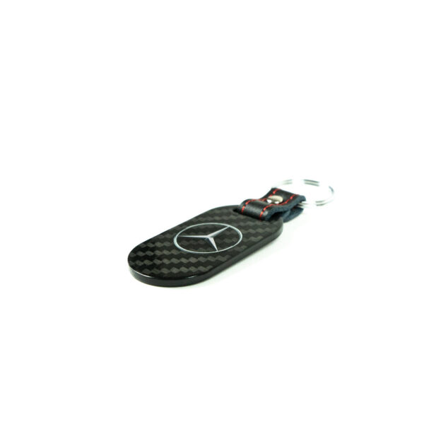 Fabspeed Mercedes Silver Star & Script Carbon Fiber Keyring - Image 2